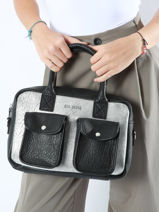 Crossbody Bag Argento Leather Paul marius Black argento DANDSARG-vue-porte