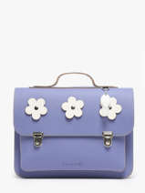 Leather Flowers Satchel Own stuff Violet preschool 14FLOW