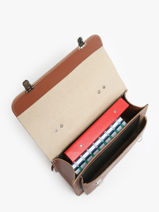 Leather Teddy Satchel Own stuff Brown preschool 14TEDDY-vue-porte