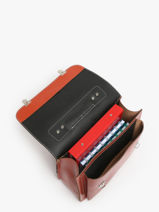 Leather Penguin Satchel Own stuff Red preschool 14PING-vue-porte