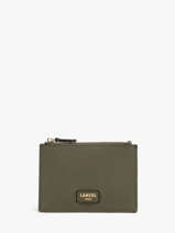 Leather Card Holder Ninon Lancel Green ninon A10537