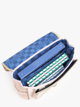 2-compartment Satchel Caramel et cie Pink boheme FI-vue-porte