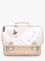 2-compartment Satchel Caramel et cie Pink boheme FI