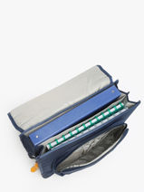 Cartable 2 Compartiments Lily Boys Stones and bones Bleu boys B-vue-porte