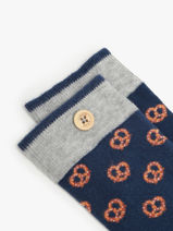 Chaussettes Cabaia Bleu socks men MAT-vue-porte