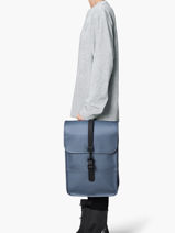 Backpack Mini - 1 Compartment Backpack With 13" Laptop Sleeve Rains Blue city 13020-vue-porte