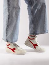 Sneakers Game L Hi Waxed In Leather Diadora White unisex 178300-vue-porte