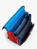 2-compartment Wheeled Satchel Snowball Blue frenchie T46241-vue-porte