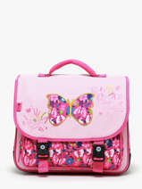 Cartable 2 Compartiments Snowball Rose butterfly 46438