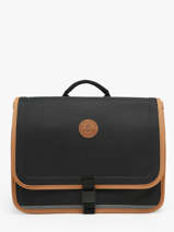 2-compartment Satchel Cabaia Black school S
