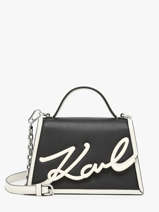 Crossbody Bag K Signature Leather Karl lagerfeld Black k signature 245W3072