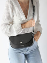 Shoulder Bag Bao Leather Lancaster Black bao 49-vue-porte
