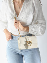 Sac Bandoulire Love Bag Icon Cuir Pinko Beige love bag icon A0F1-vue-porte