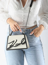 Crossbody Bag K Signature Leather Karl lagerfeld Black k signature 245W3072-vue-porte