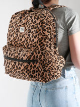 Sac � Dos 2 Compartiments Basilic pepper Marron delhi BDEH02-vue-porte