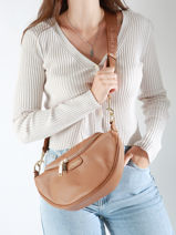 Sac Banane Cuir Lancaster Marron dune 85-vue-porte