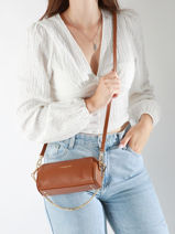Shoulder Bag Milano Ana Leather Lancaster Brown milano ana 100-vue-porte