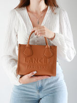 Small Leather Jour Tote Bag Lancel Brown jour A12995-vue-porte