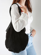Sac Port paule Filet Coton Vanessa bruno Noir filet 26V40700-vue-porte