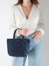 Sac Port Main Cabas Coton Vanessa bruno Bleu cabas 4V40435-vue-porte