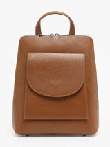 Shoulder Strap Backpack Leather Milano Brown caviar CA240615