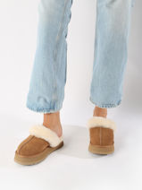 Platform Slippers Disquette In Leather Ugg Brown women 1122550-vue-porte