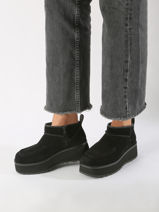 Platform Boots Cityfunc Ultra In Leather Ugg Black women 1158193-vue-porte