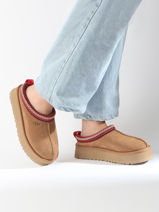 Platform Slippers Tazz In Leather Ugg Brown accessoires 1122553-vue-porte