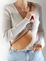 Sac Banane Caviar Cuir Milano Marron caviar CA19091B-vue-porte