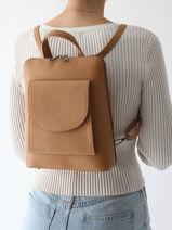 Shoulder Strap Backpack Milano Brown caviar CA240615-vue-porte