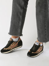 Sneakers City Run Jogger En Cuir No name Noir women HRLE043A-vue-porte