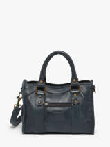 Shoulder Bag Cow Leather Basilic pepper Blue cow BCOW72