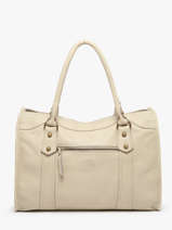 Shoulder Bag Cow A4 Leather Basilic pepper Beige cow BCOW31