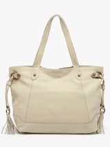 Shoulder Bag Cow A4 Leather Basilic pepper Beige cow 155N
