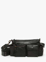 Sac Bandoulire Cargo Cuir Basilic pepper Noir cargo BCAR01