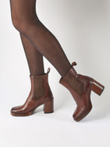 Heeled Boots In Leather Mjus Brown women P96225-vue-porte