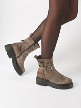 Boots In Leather Mjus Gray women L44201-vue-porte