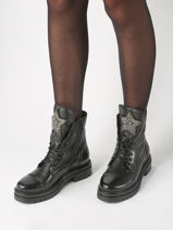 Boots In Leather Mjus Black women M77277-vue-porte