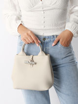 Longchamp Le roseau Sacs port� main Beige-vue-porte
