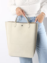 Longchamp Cabas longchamp velours Sacs port� main Beige-vue-porte