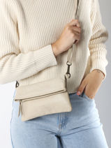 Shoulder Bag Cow Leather Basilic pepper Beige cow BCOW75-vue-porte