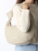 Shoulder Bag Parma Leather Basilic pepper Beige parma BPAR01-vue-porte