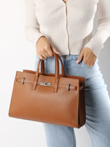 Sac  Main Caviar Cuir Milano Marron caviar CA24062-vue-porte