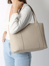 Sac Cabas Delft Cuir Nathan baume Beige mondrian 5-vue-porte