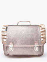 2-compartment Satchel Caramel et cie Gold boheme FI