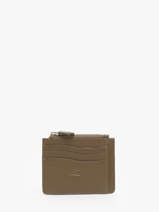 Leather Caviar Card Holder Crinkles Brown caviar 14284