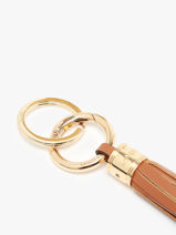Keychain Charms Leather Lancel Brown charms A13093-vue-porte
