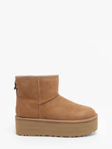 Boots Classic Mini Platform In Leather Ugg Beige women 1134991