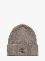 Beanie Calvin klein jeans Brown thick embroidery K612321