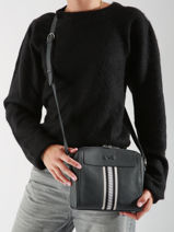 Leather Jeane Signature Crossbody Bag Nathan baume Gray signature 3-vue-porte